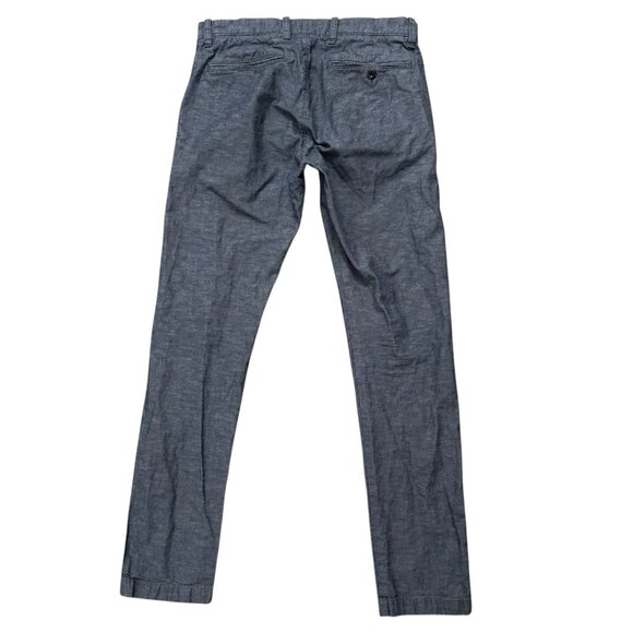 J.Crew Pants Mens Size 30x32 (Fits 30x31) Chino 484 Slim Fit Linen Blend Blue - Picture 2 of 7